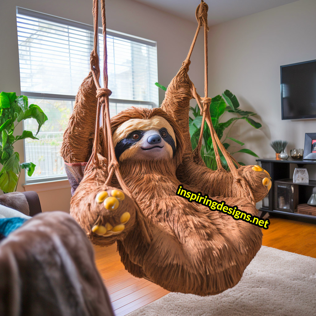 Hanging Animal Shaped Lounger - Oversized sloth hanging lounger