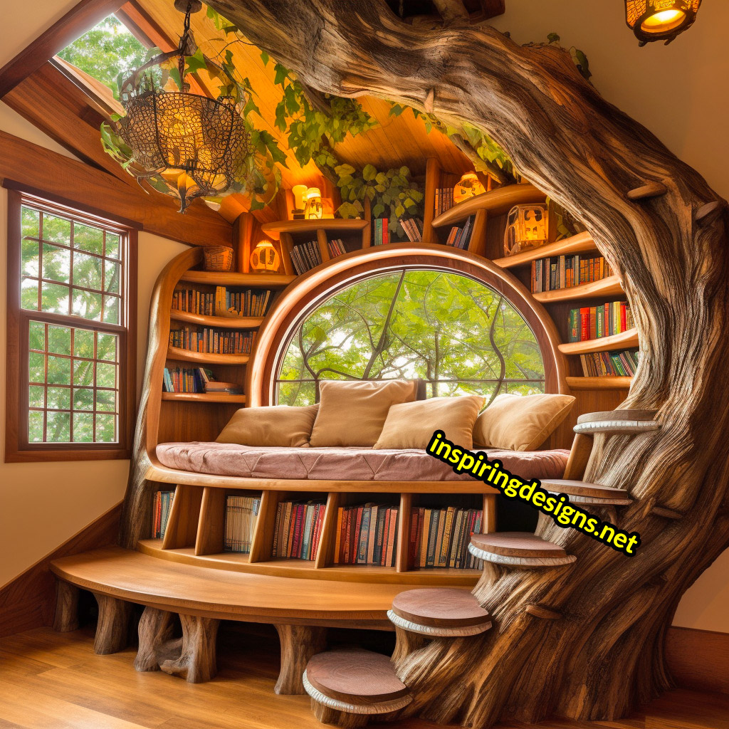 Oversized Wooden Reading Nooks