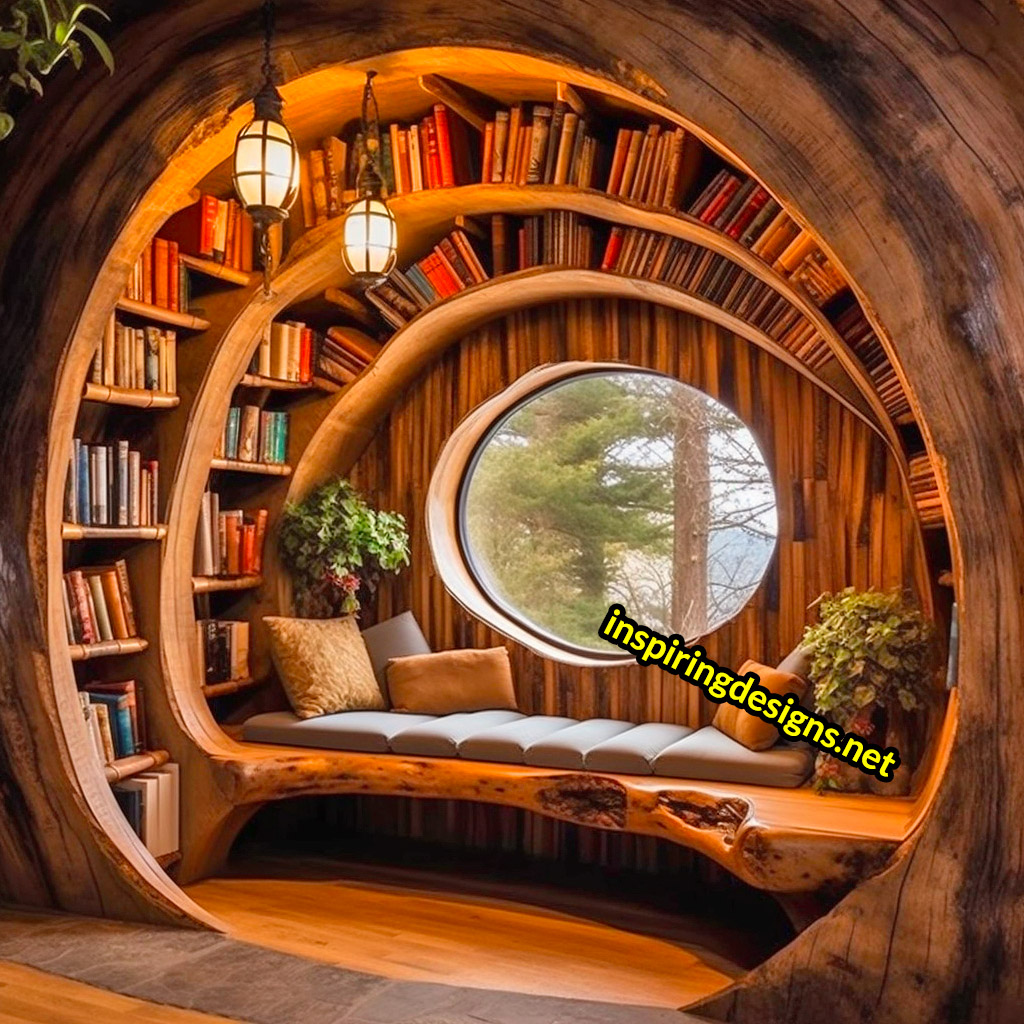 Oversized Wooden Reading Nooks