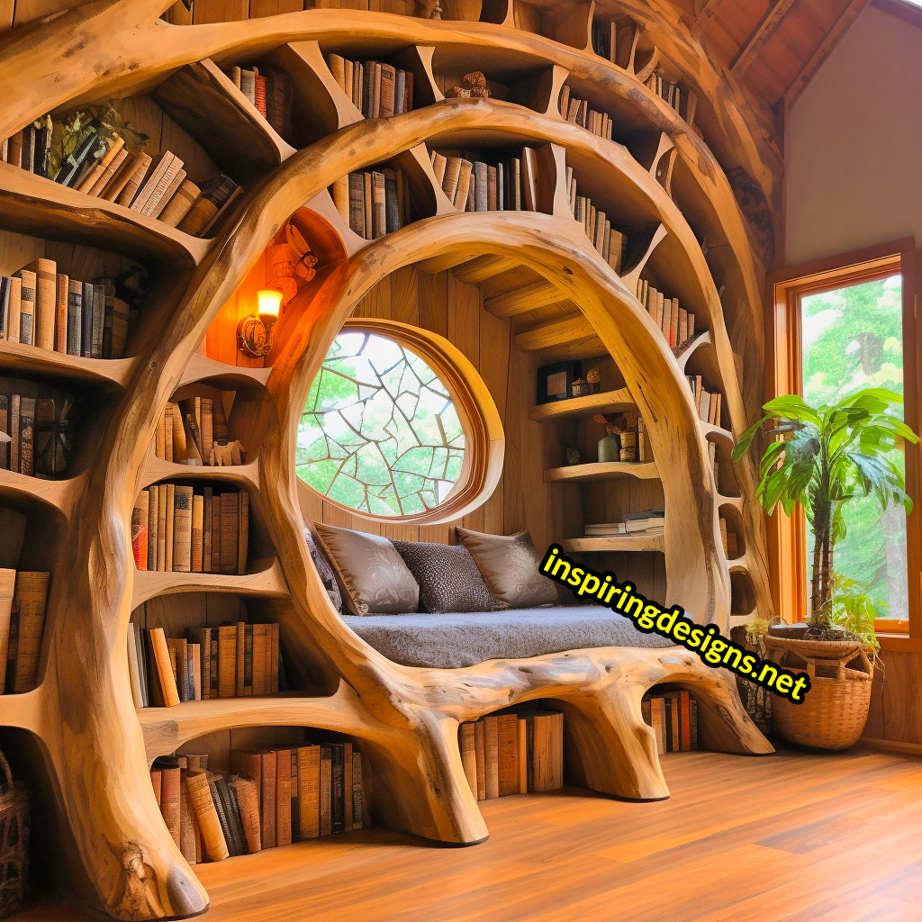 Oversized Wooden Reading Nooks