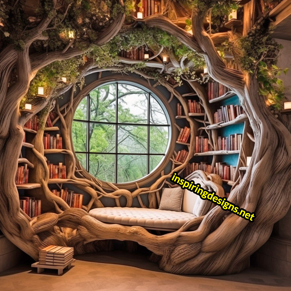 Oversized Wooden Reading Nooks