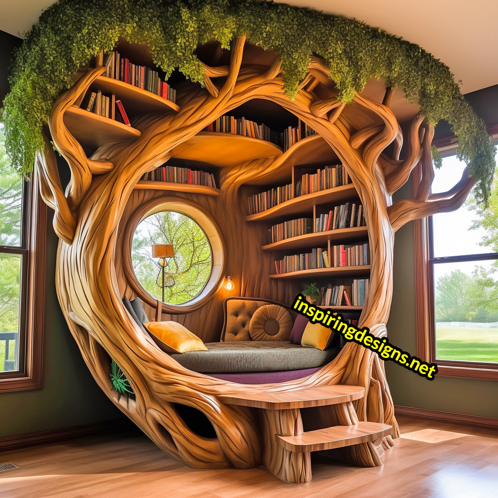 Oversized Wooden Reading Nooks