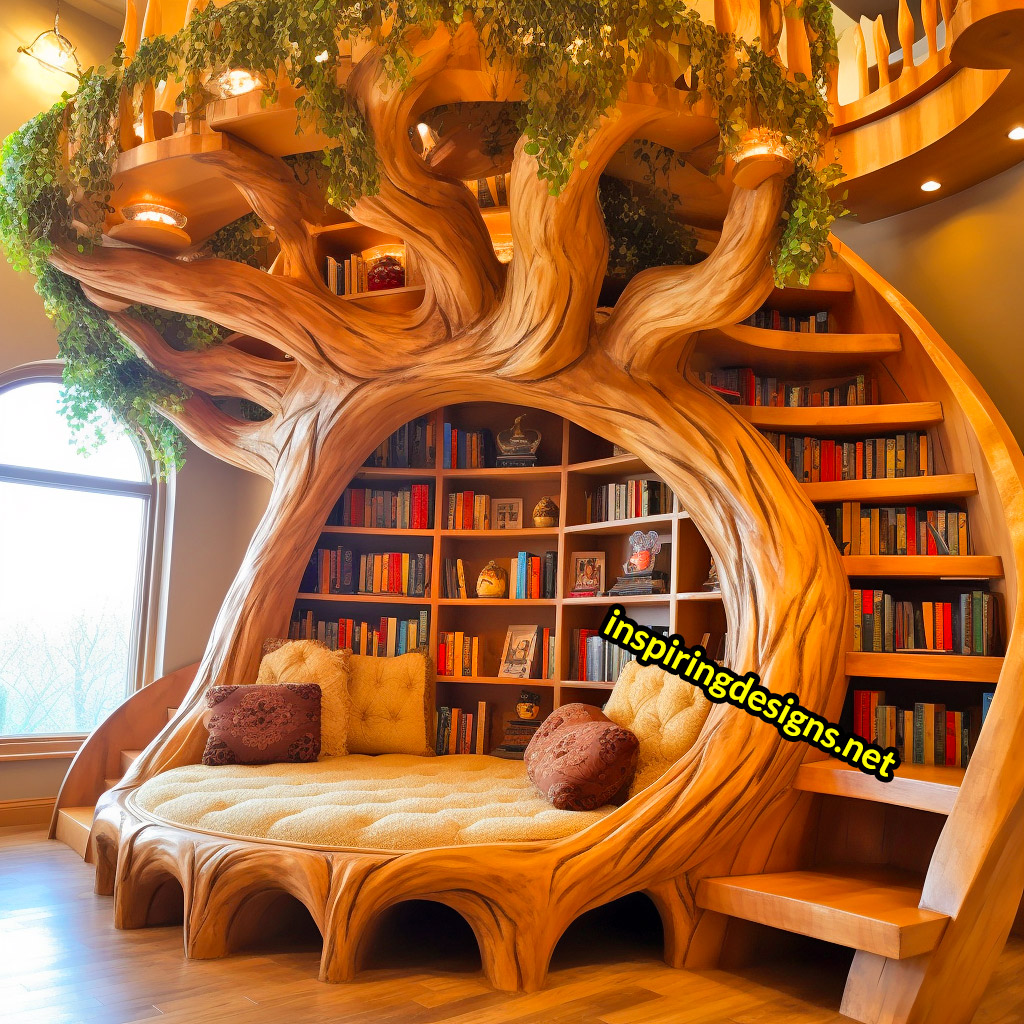 Oversized Wooden Reading Nooks