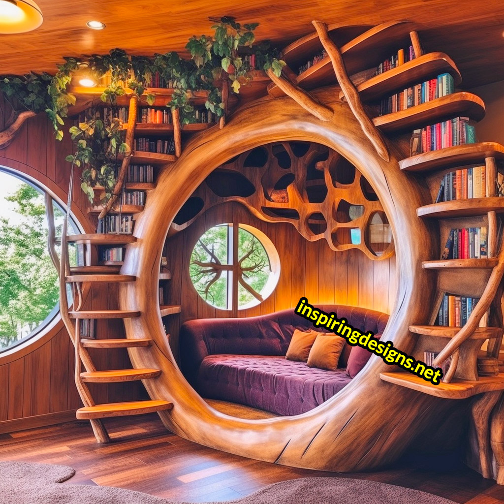 Oversized Wooden Reading Nooks