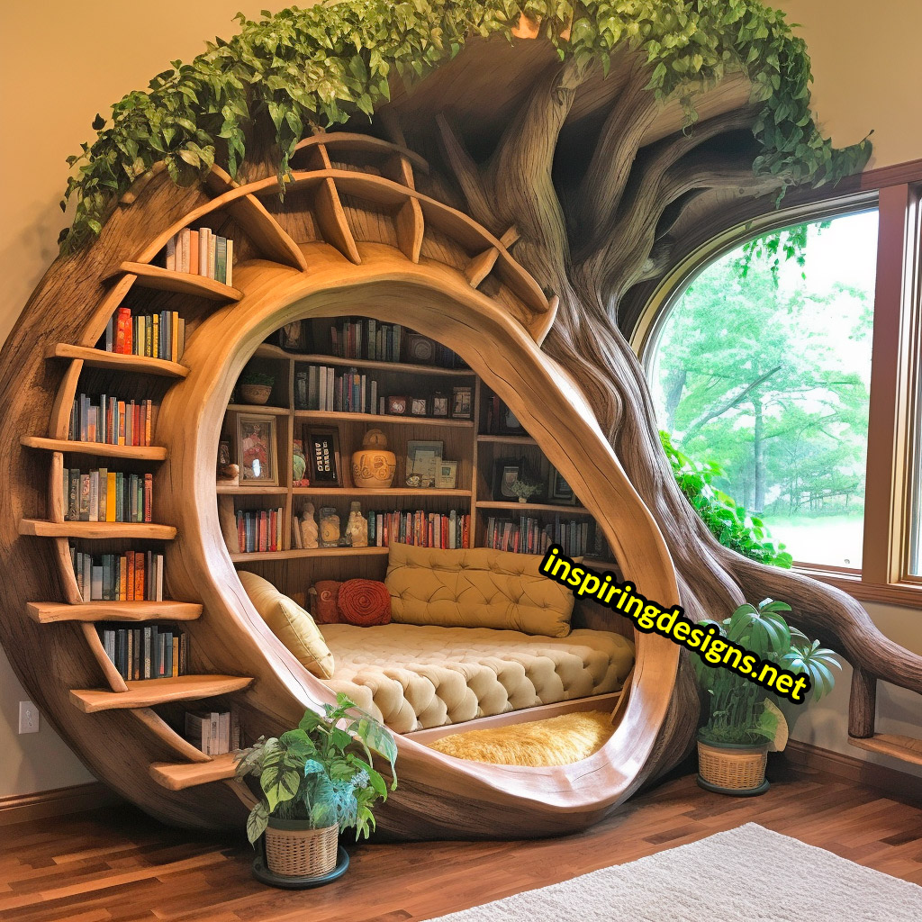 Oversized Wooden Reading Nooks