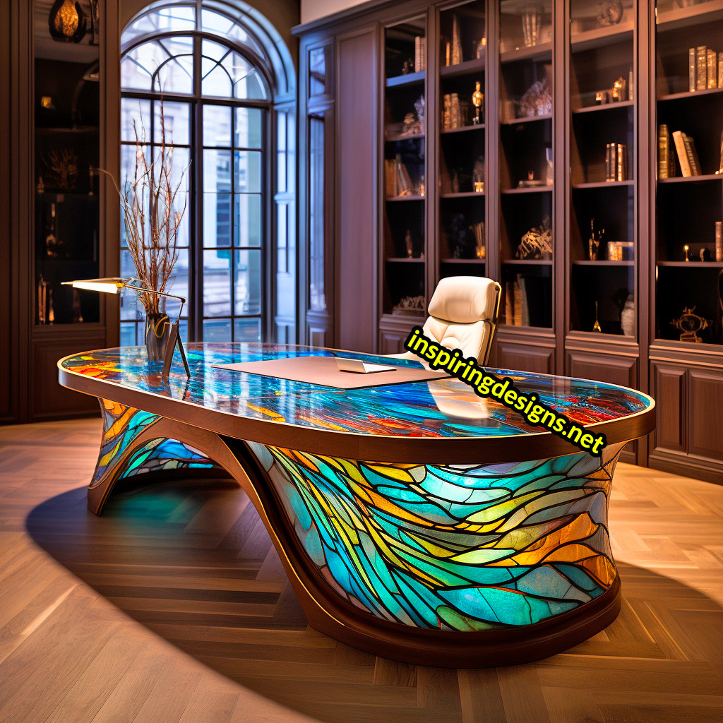 Luxury deals glass desk