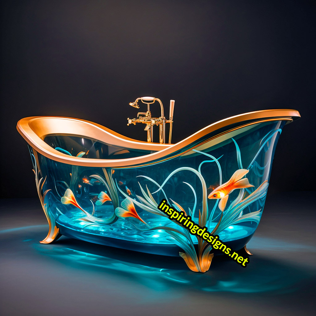 Luxury Bathtubs Made From Epoxy - Fish Design