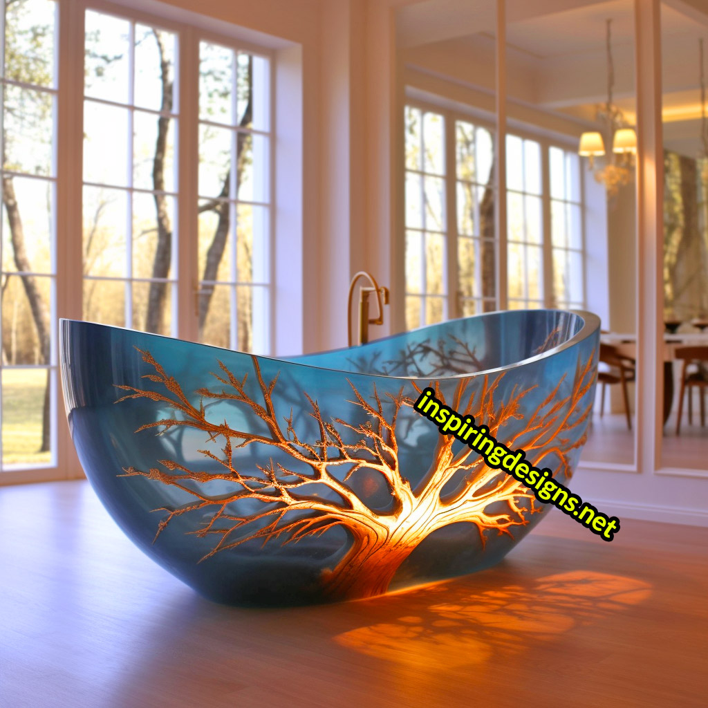 Luxury Bathtubs Made From Epoxy - Trees Design