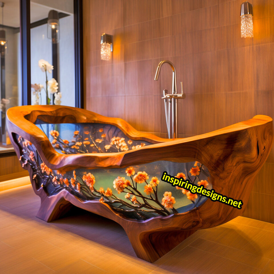 These Stunning Wood and Epoxy Bathtubs Merge Art, Function, and Luxury