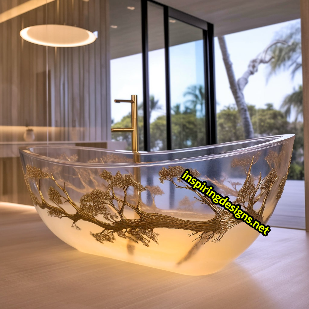 Luxury Bathtubs Made From Epoxy - Trees Design