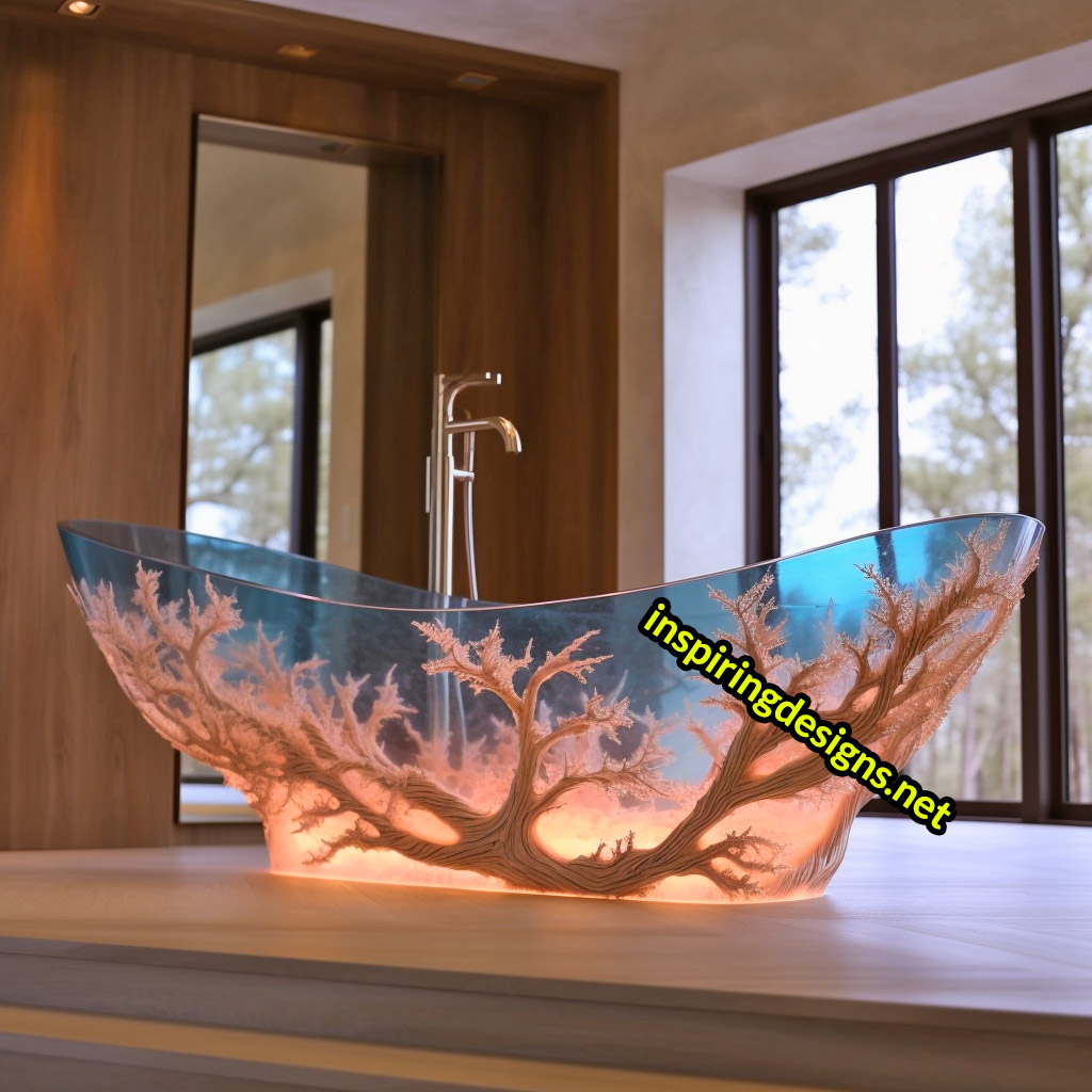 Luxury Bathtubs Made From Epoxy - Trees Design