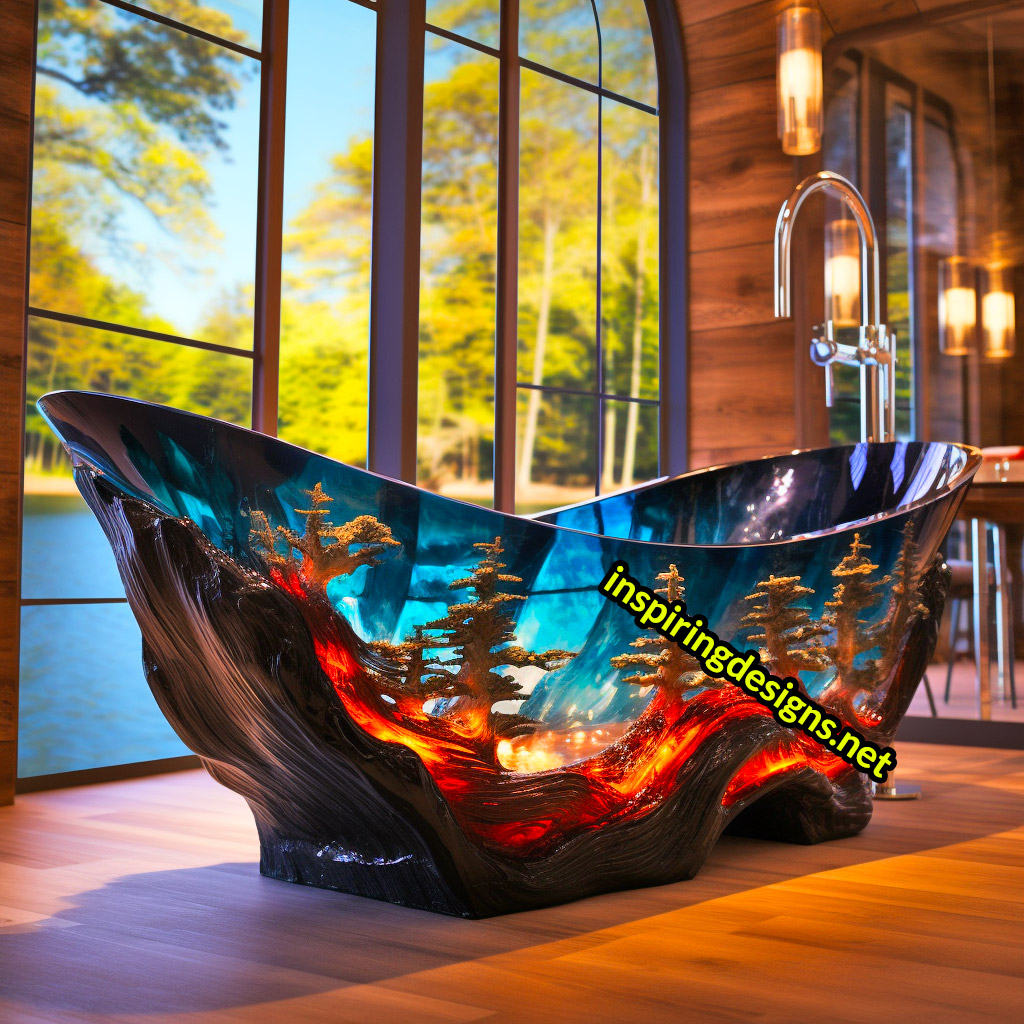 Luxury Bathtubs Made From Epoxy - Trees Design