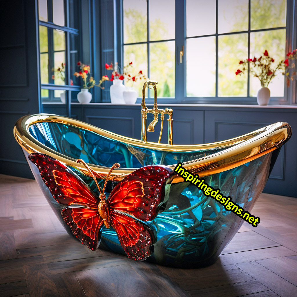 Luxury Bathtubs Made From Epoxy - Butterfly Design