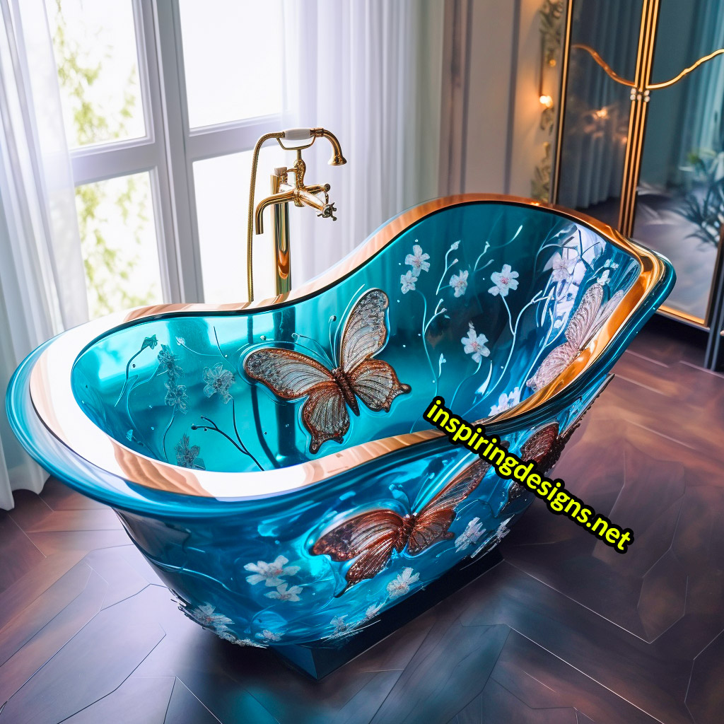 Luxury Bathtubs Made From Epoxy - Butterfly Design