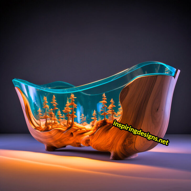 These Stunning Wood and Epoxy Bathtubs Merge Art, Function, and Luxury