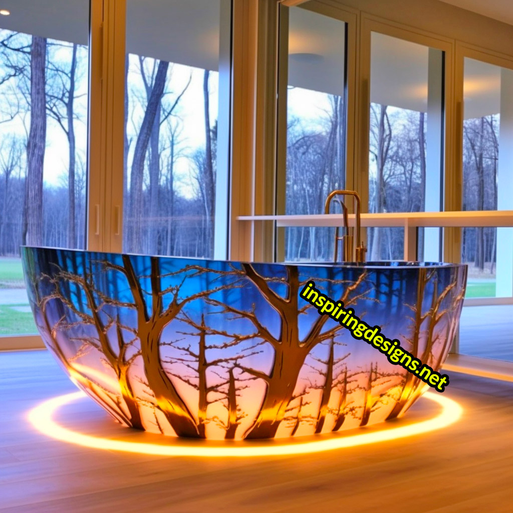 Luxury Bathtubs Made From Epoxy - Trees Design