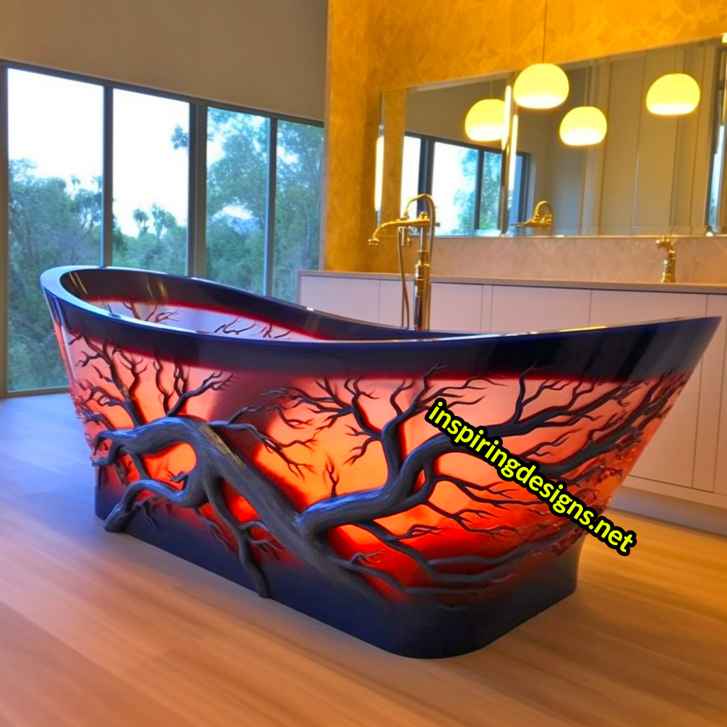 Luxury Bathtubs Made From Epoxy - Trees design