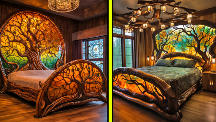 These Epic Stained Glass Tree Of Life Beds are the Ultimate Forest Fantasy for Your Bedroom!