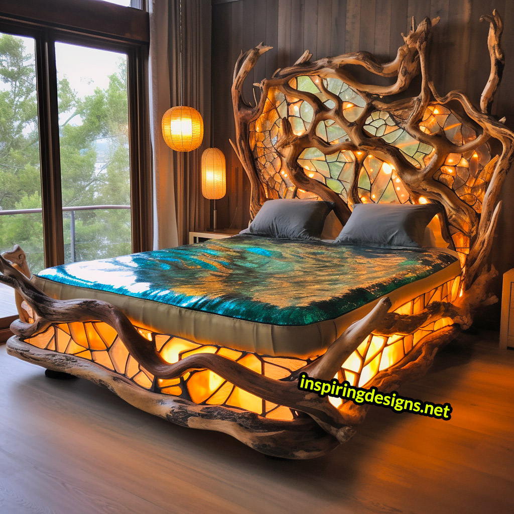 Giant Stained Glass Tree Of Life Bed Frame