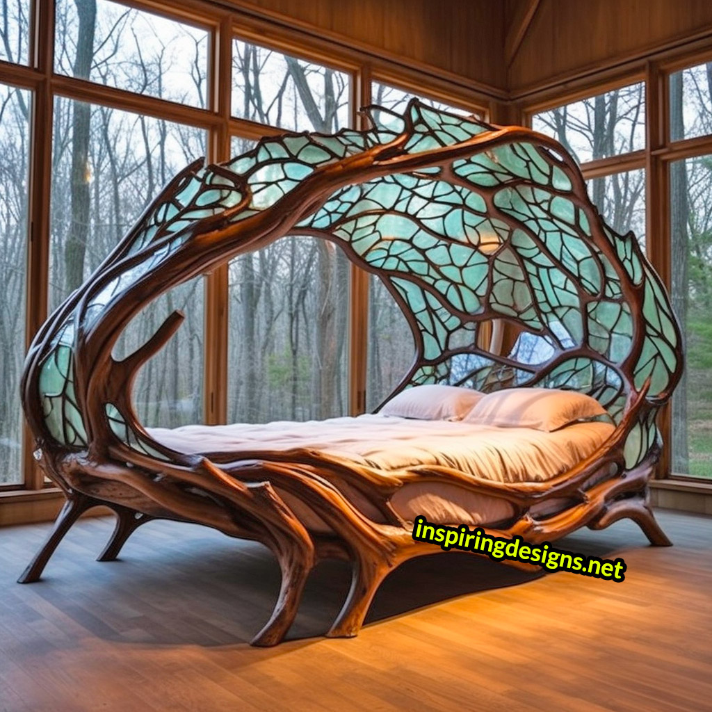 Giant Stained Glass Tree Of Life Bed Frame