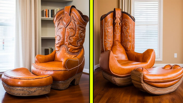 These Giant Cowboy Boot Shaped Chairs Are the Ultimate Yeehaw in Home Decor