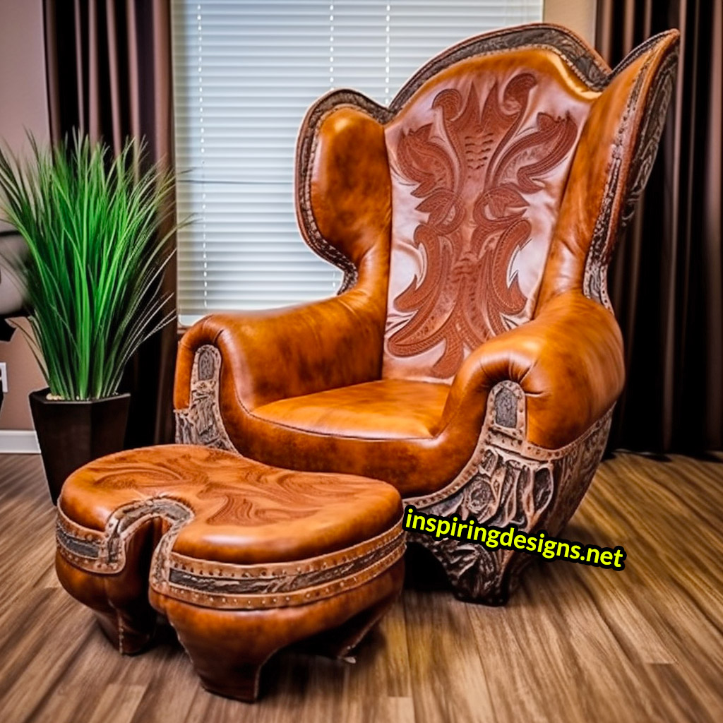 Giant Cowboy Boot Chair With Ottoman