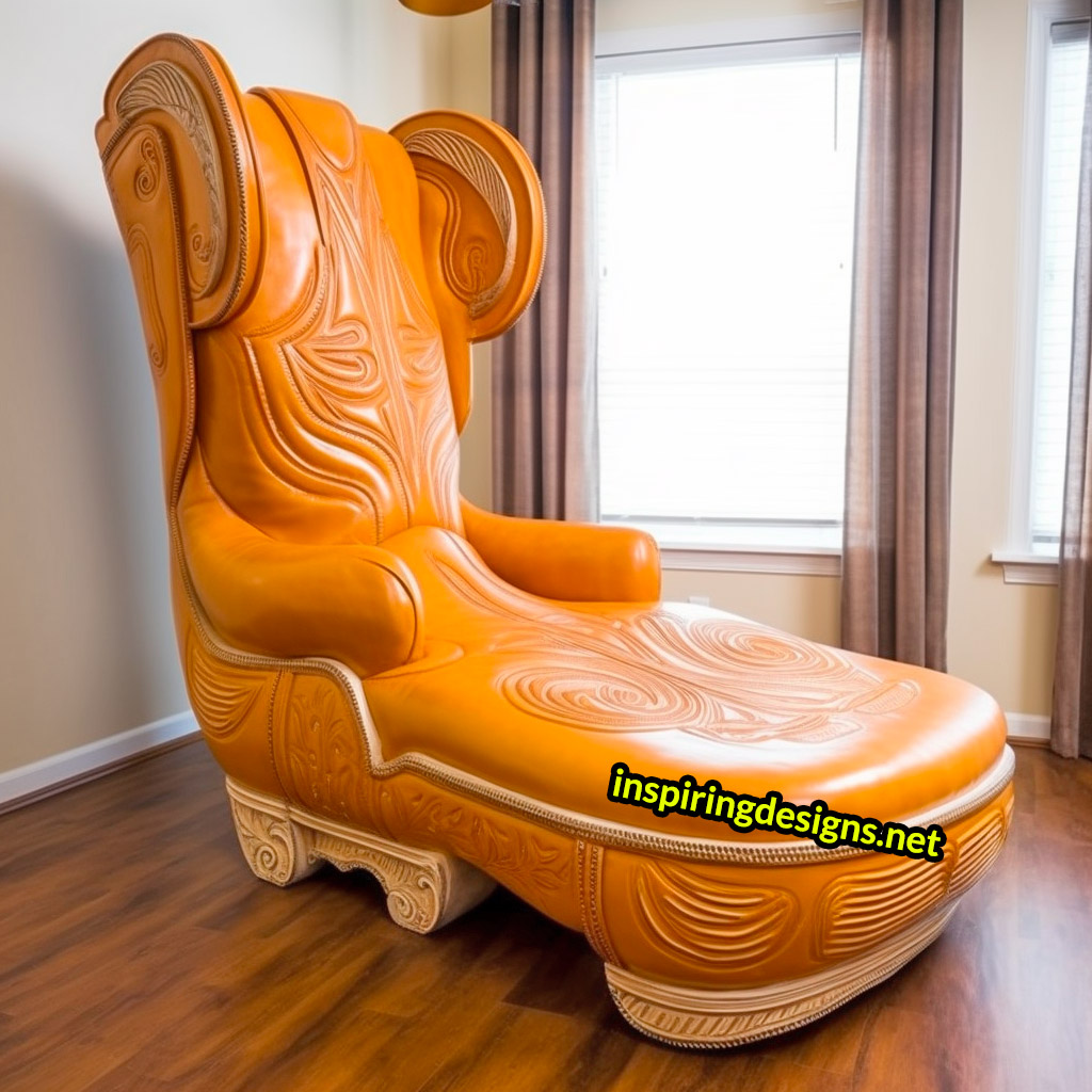 Giant Cowboy Boot Chair With Ottoman