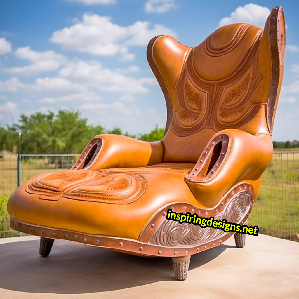 Giant Cowboy Boot Chair With Ottoman