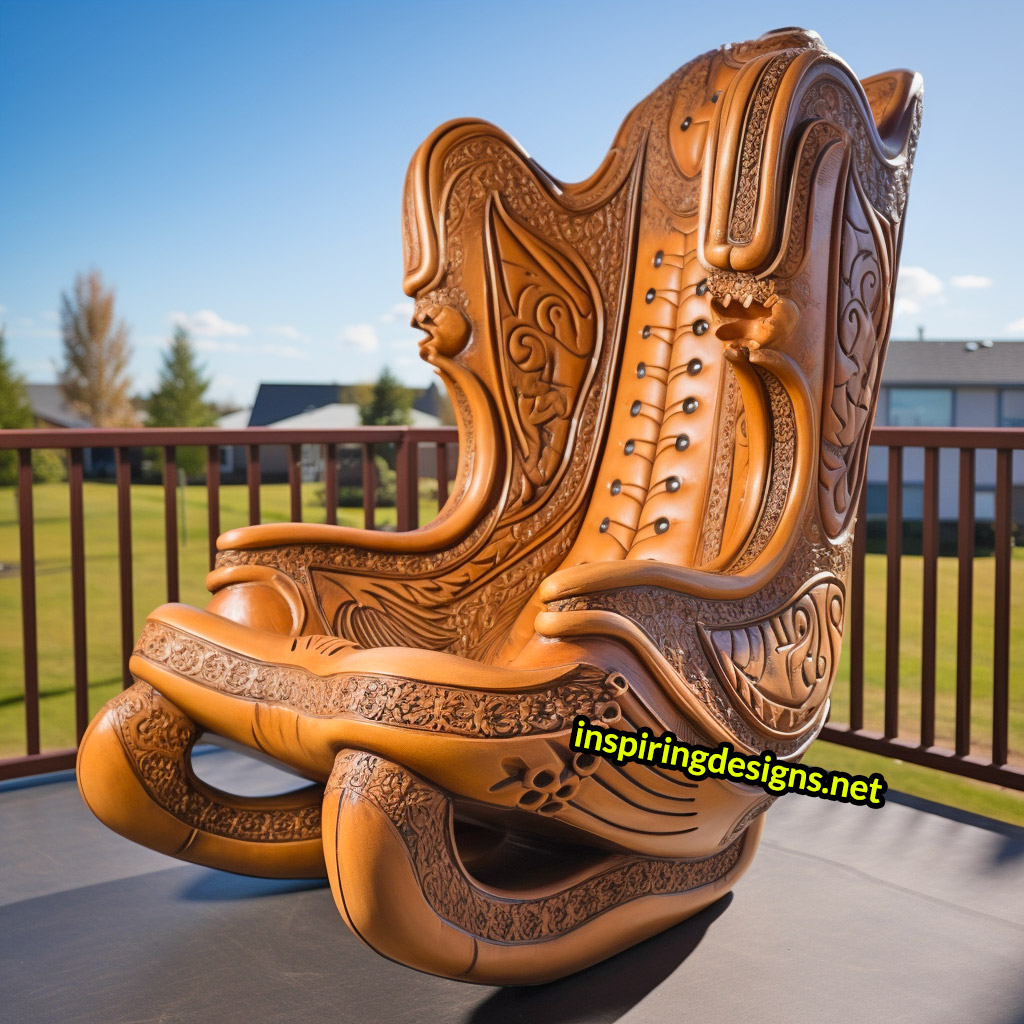 Giant Cowboy Boot Chair With Ottoman