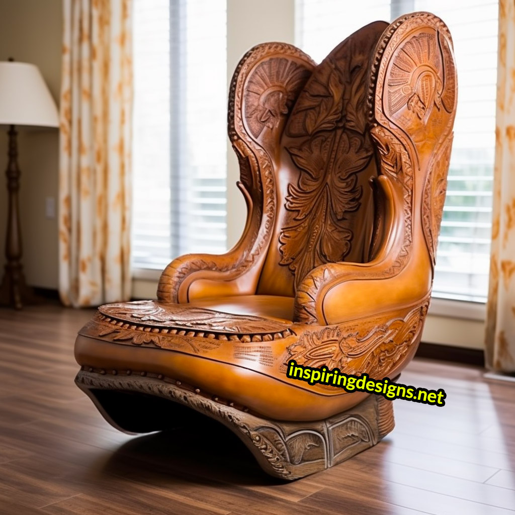 Giant Cowboy Boot Chair With Ottoman