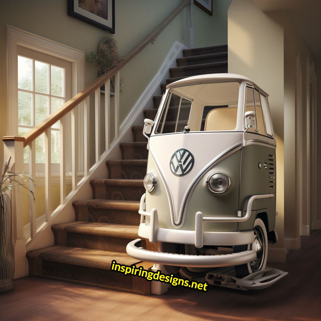 Volkswagen Type 2 Bus Stairlift - Elderly VW Hippy bus stair lift