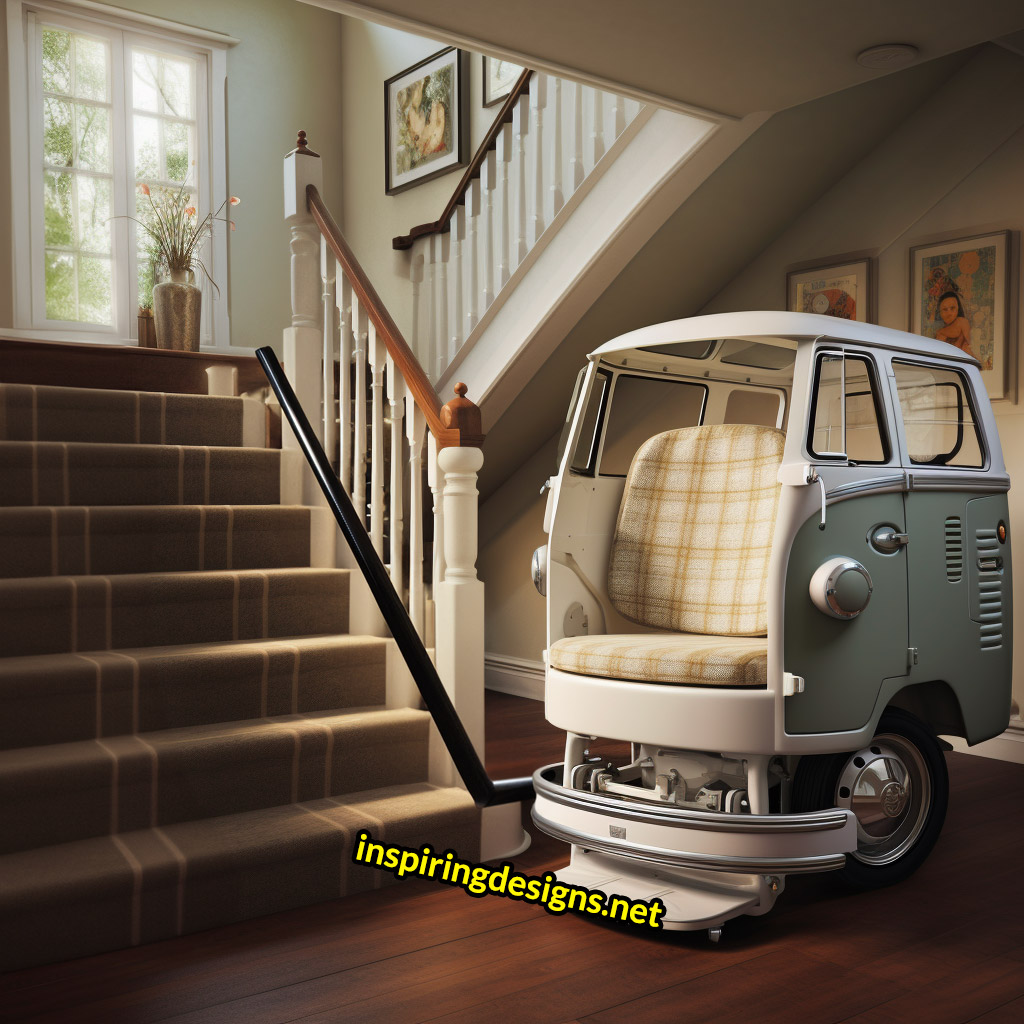 Volkswagen Type 2 Bus Stairlift - Elderly VW Hippy bus stair lift