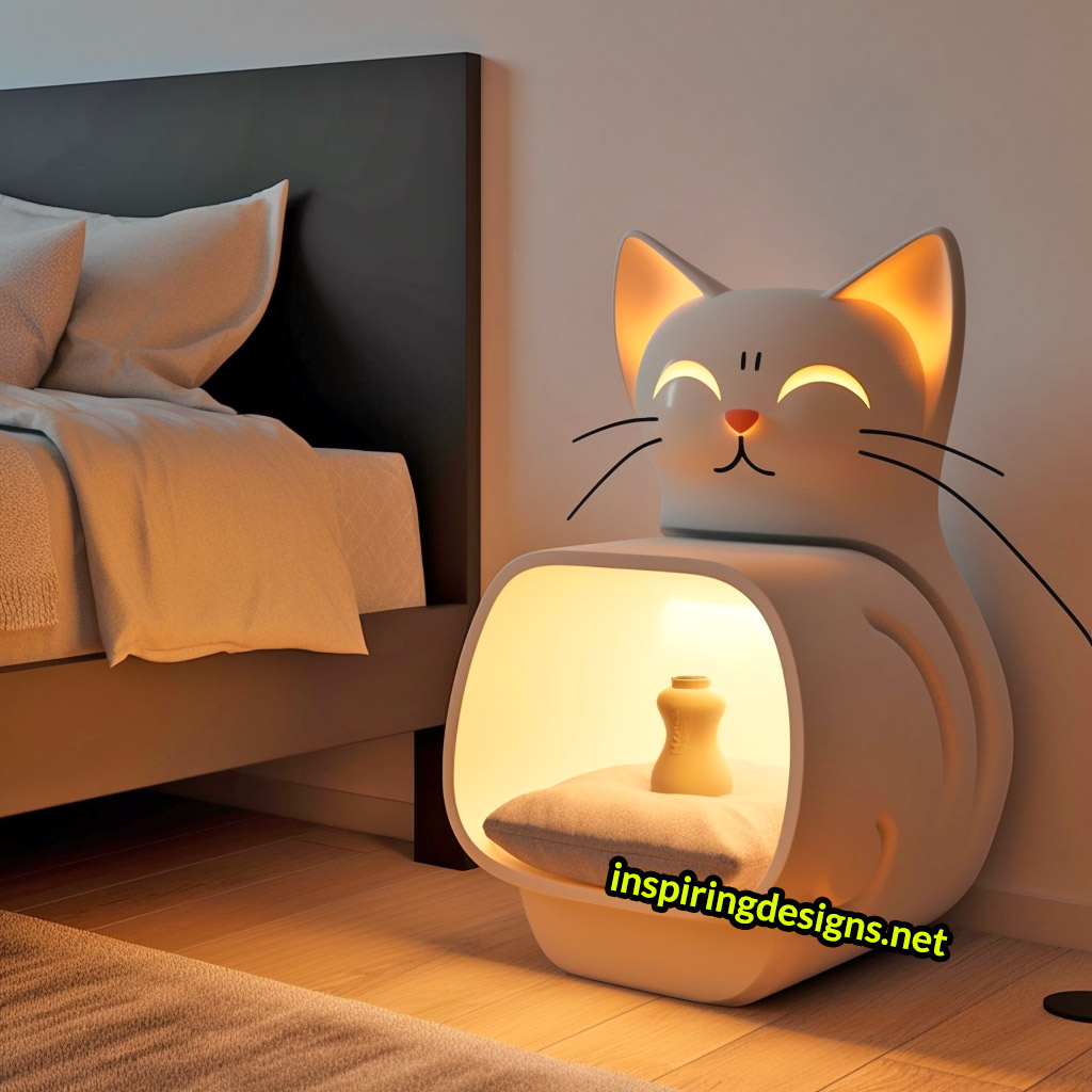 Cat Nightstands - Cat shaped bedside tables