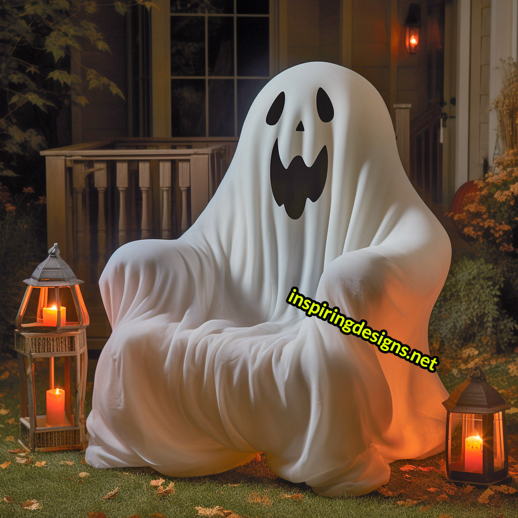 Illuminated Halloween Porch Chairs - Ghost Chair