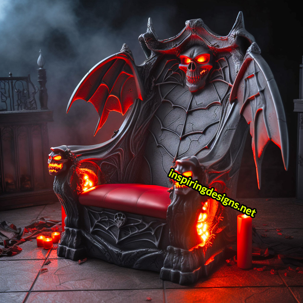 Illuminated Halloween Porch Chairs - Skull Chair