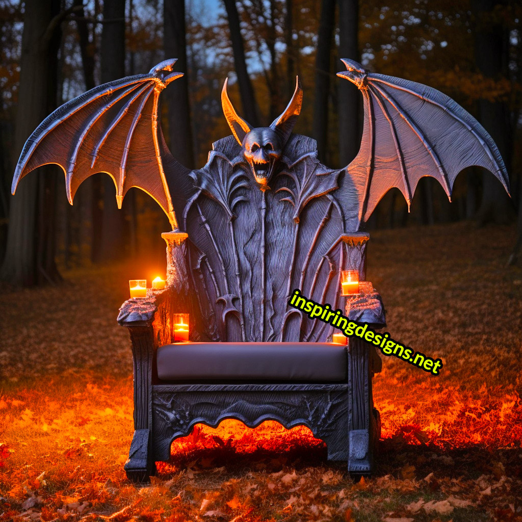 Illuminated Halloween Porch Chairs - Bat Chair