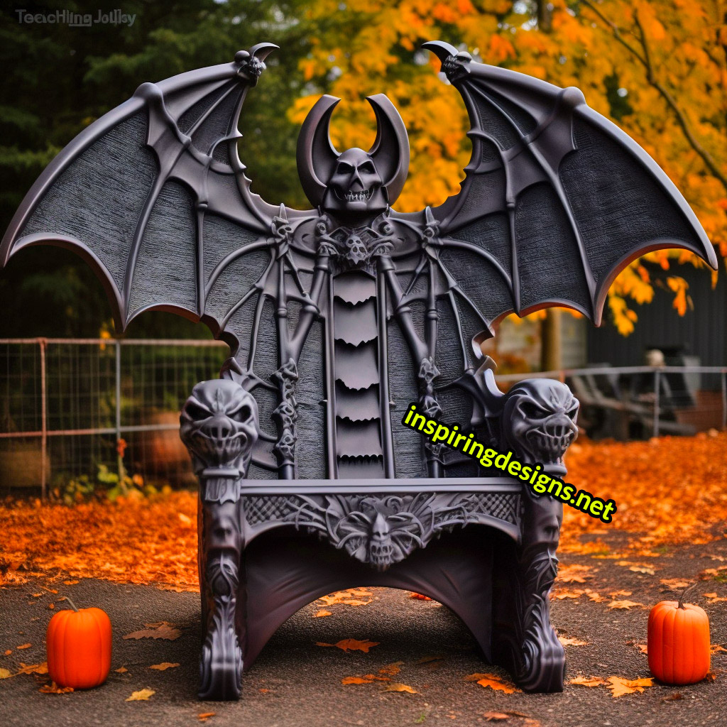 Illuminated Halloween Porch Chairs - Bat Chair