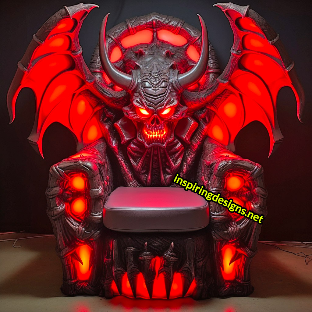 Illuminated Halloween Porch Chairs - Demon Chair