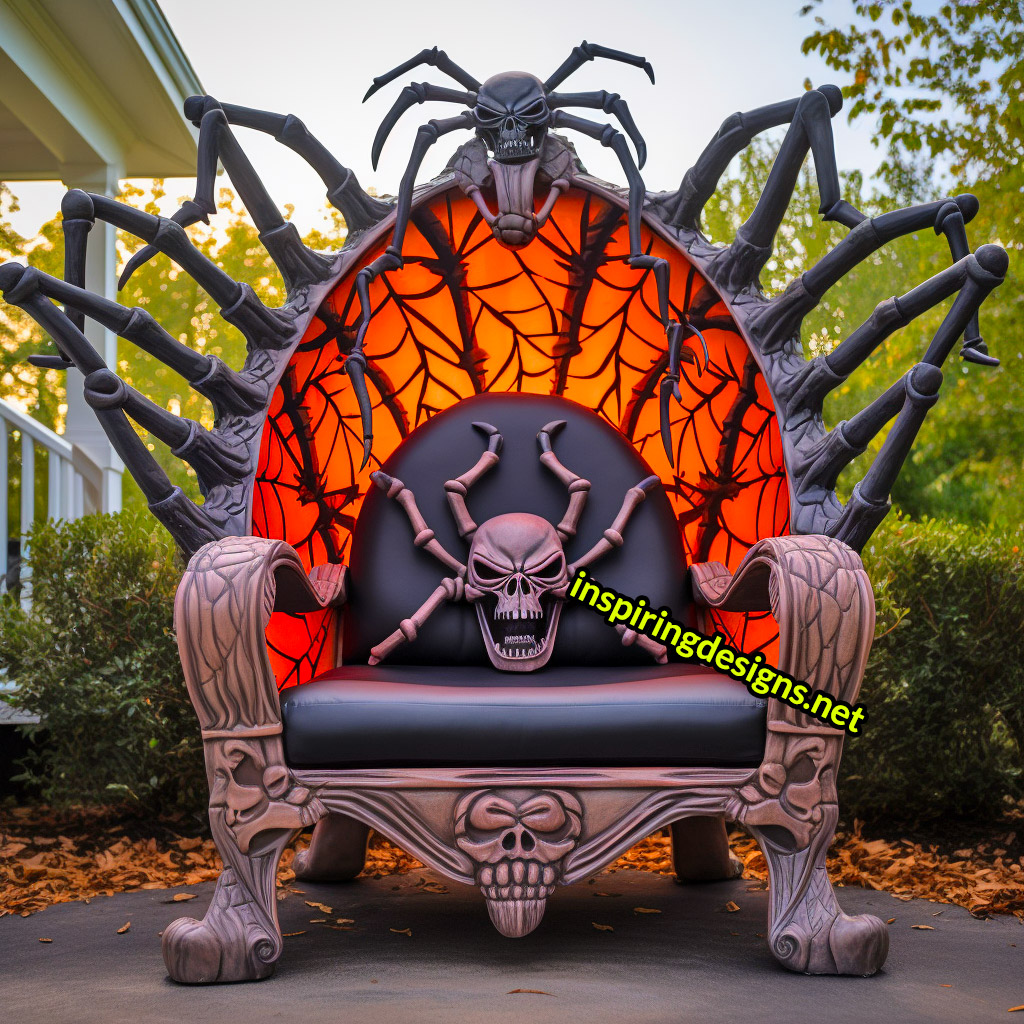 Illuminated Halloween Porch Chairs - Spider Chair