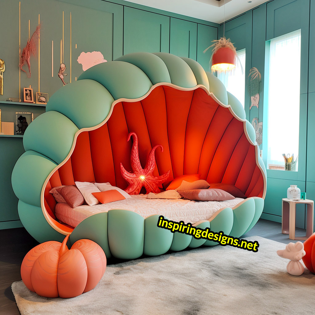 Giant Sea Animal Shaped Kids Beds -Clam shaped bed