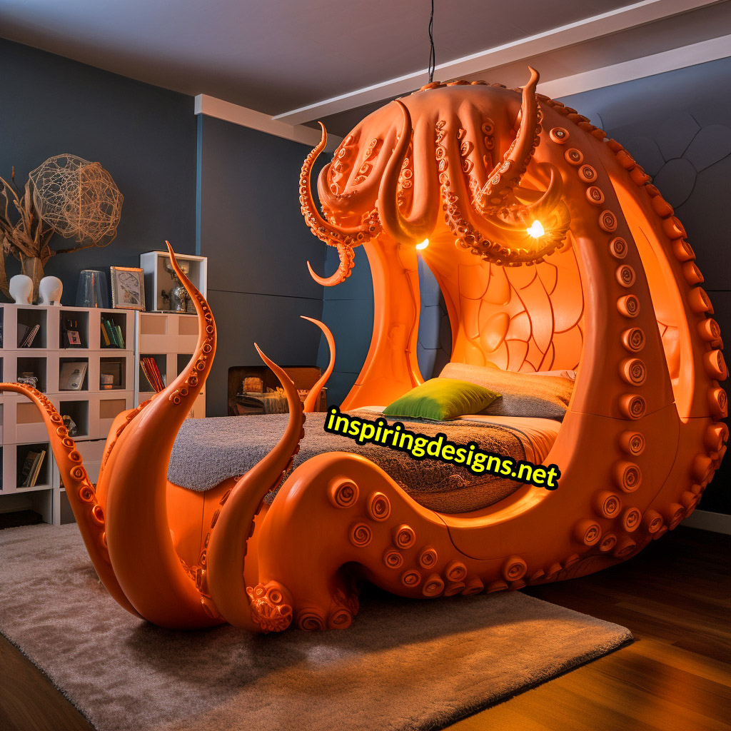 Giant Sea Animal Shaped Kids Beds -Squid shaped bed