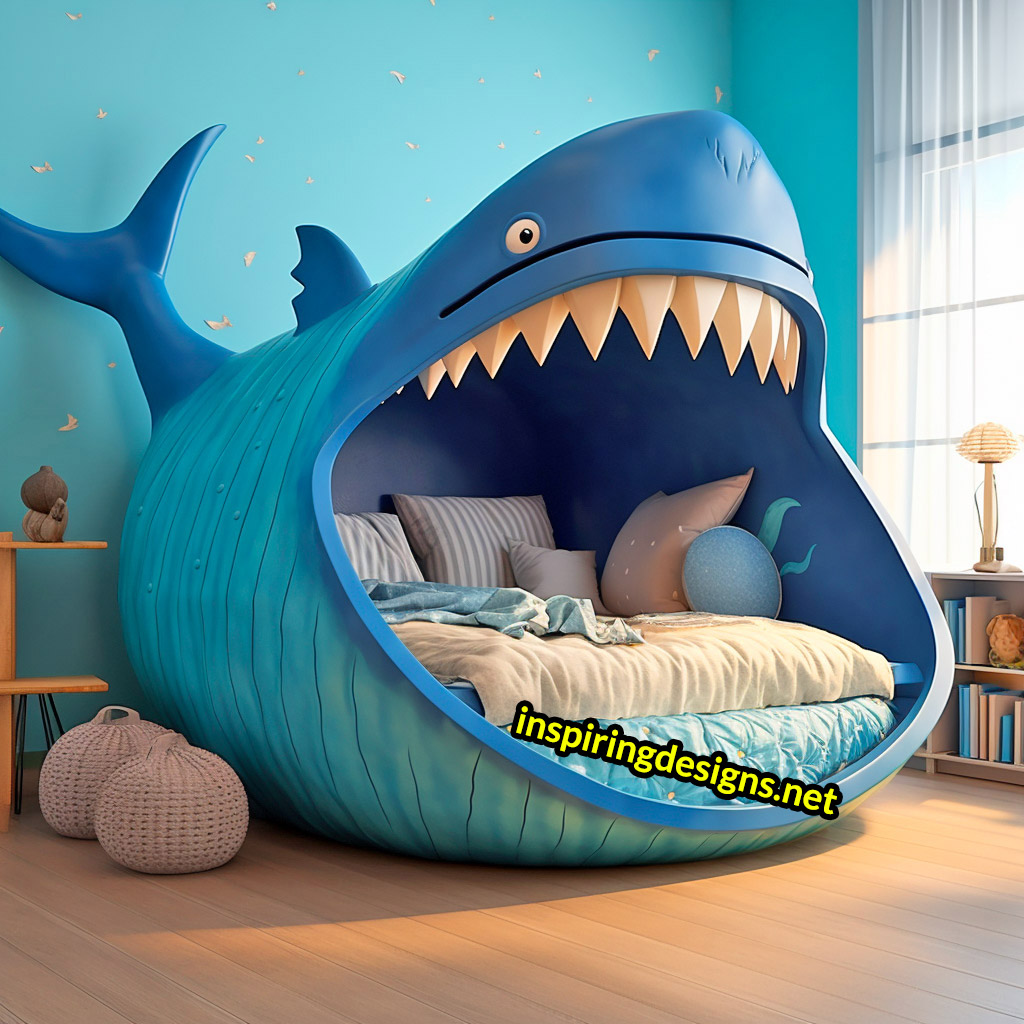 Giant Sea Animal Shaped Kids Beds -Shark shaped bed