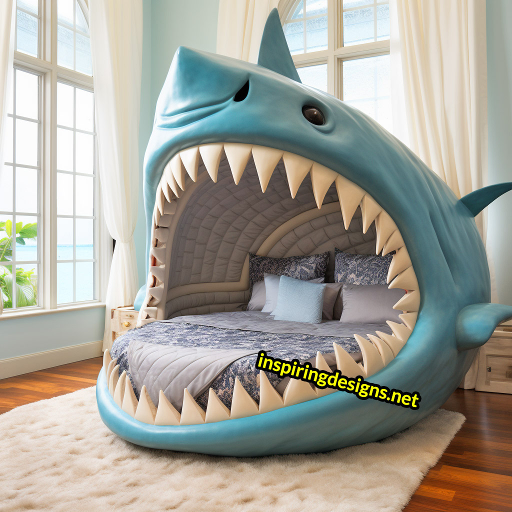 Giant Sea Animal Shaped Kids Beds -Shark shaped bed