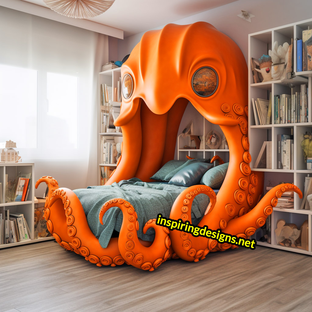 Giant Sea Animal Shaped Kids Beds -Squid shaped bed