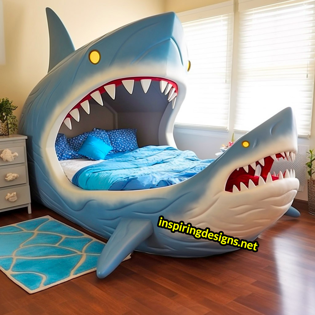 Giant Sea Animal Shaped Kids Beds -Shark shaped bed