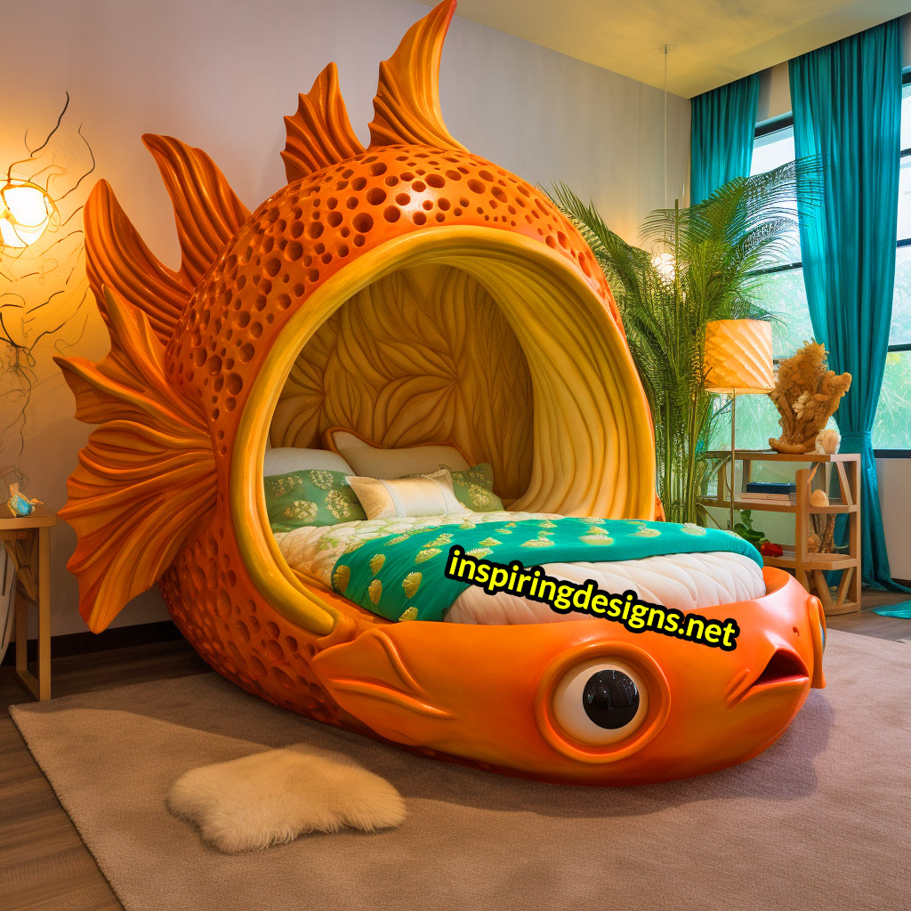Giant Sea Animal Shaped Kids Beds -Fish shaped bed