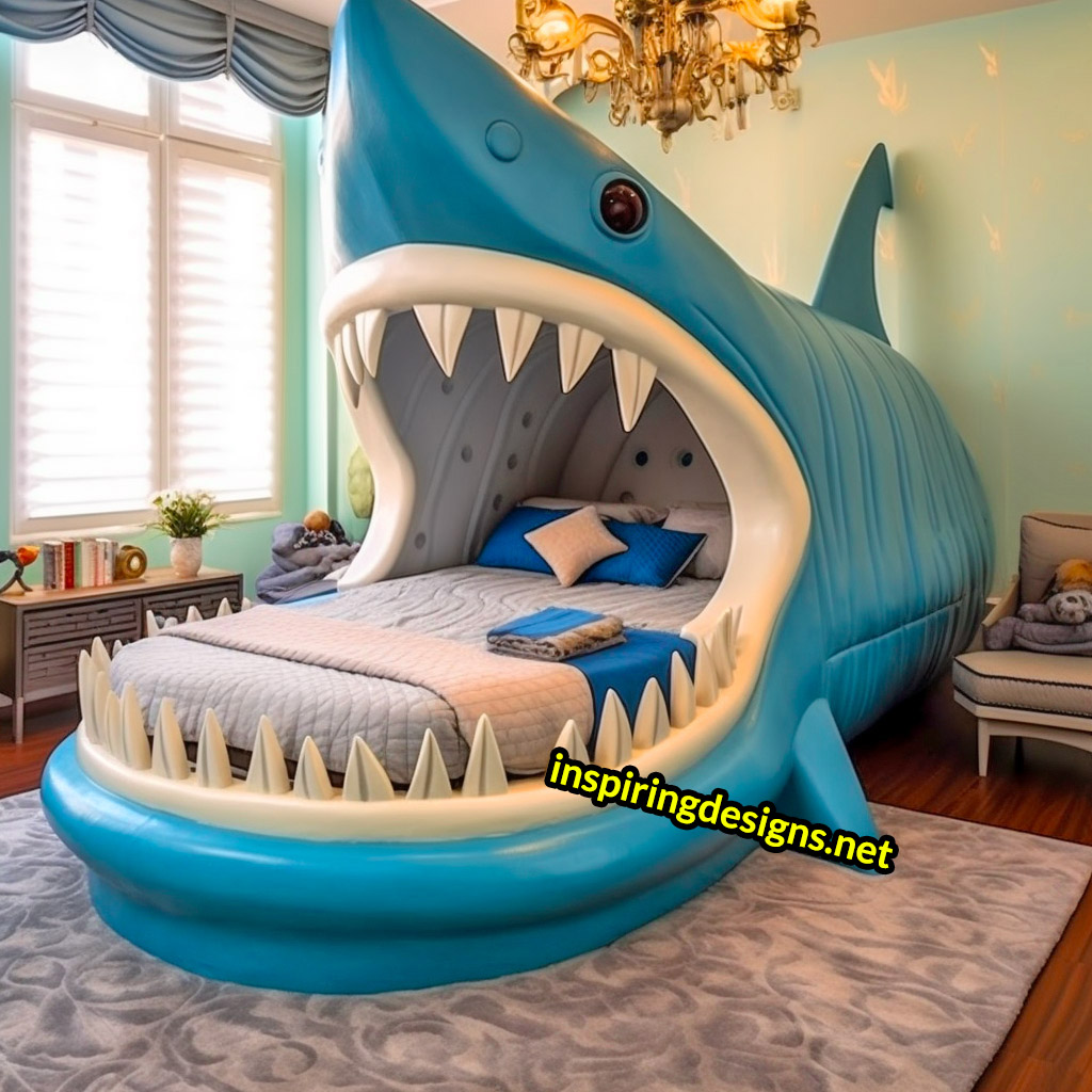 Giant Sea Animal Shaped Kids Beds -Shark shaped bed