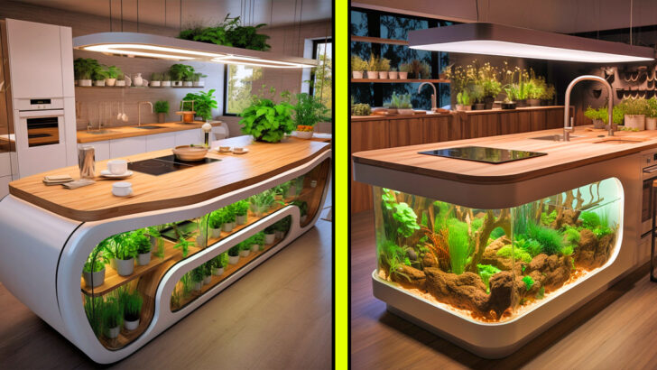 These Kitchen Islands Have Built-in Composters and Hydroponics Gardens