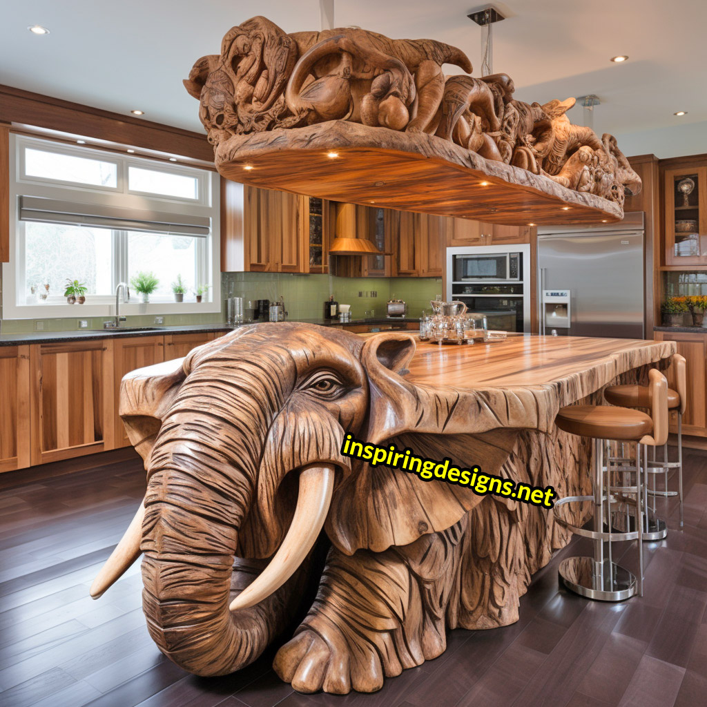 Wooden Kitchen Islands With Animal Designs