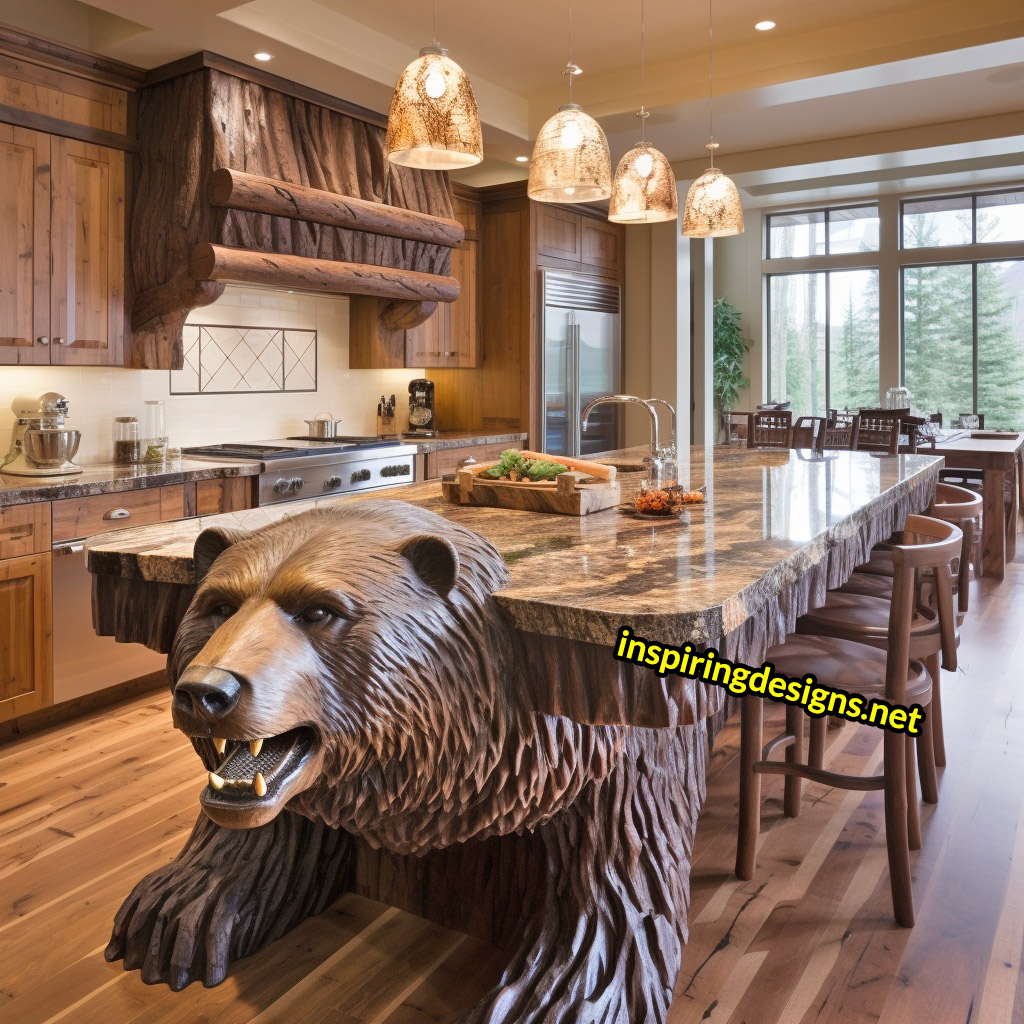 Wooden Kitchen Islands With Animal Designs